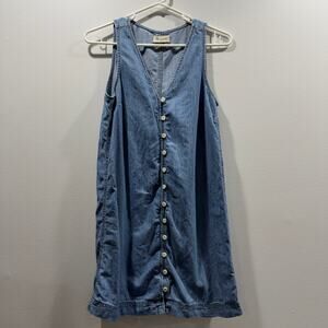 Madewell Denim Button-Front Sleeveless Easy Dress Size XS EUC
